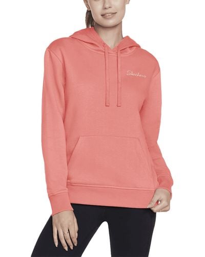 Skechers Signature Pullover Hoodie Hooded Sweatshirt - Pink