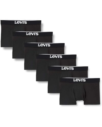 Levi's Solid Basic Lot de 6 Boxers pour Trunks - Noir