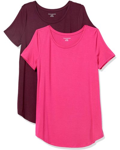 Amazon Essentials Short-sleeve Scoopneck Tunic - Pink