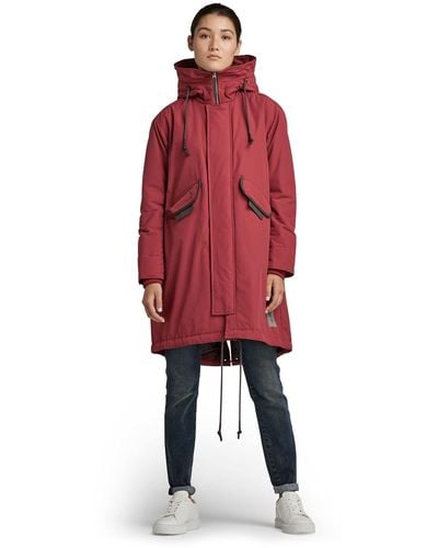 G-Star RAW Hooded Fishtail Parka - Rood