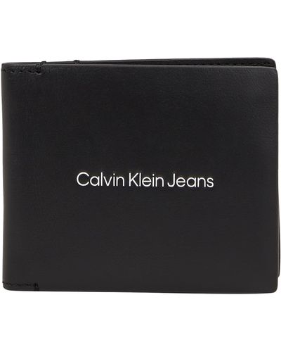 Calvin Klein Logo Print Bifold W/coin - Black