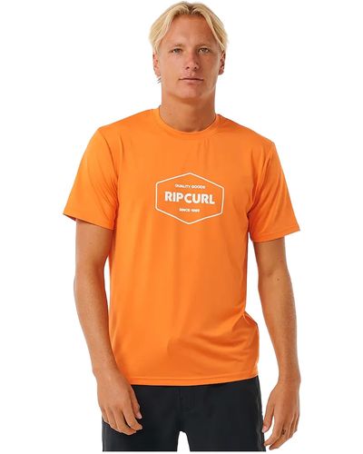 Rip Curl Stapler UPF S/S Mens Size - S - Arancione