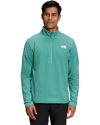 The North Face Textured Cap Rock 1⁄4 Zip Pullover Sweatshirt in Green for  Men | Lyst UK
