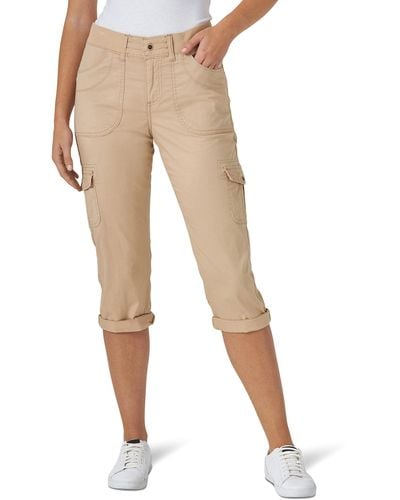 Lee Jeans Size Relaxed Fit Austyn Knit Waist Cargo Capri Pant - Natural