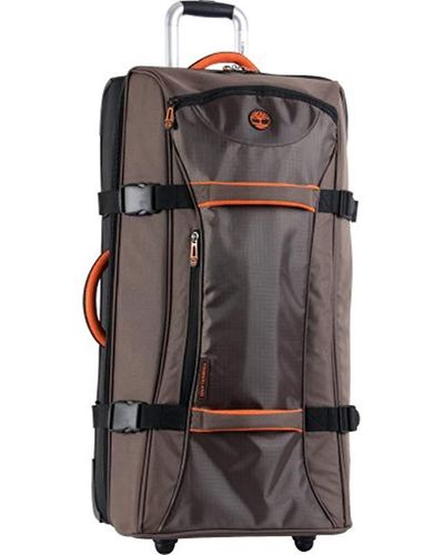 Timberland Carry On Check In Lightweight Rolling Luggage Overnight Travel Bag Suitcase For - Brown