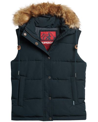 Superdry Everest Faux Fur Puffer Gilet Jacket - Multicolour