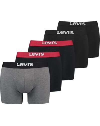 Levi's Levis Solid Basic Boxer Lot de 5 boxers basiques pour homme - Multicolore