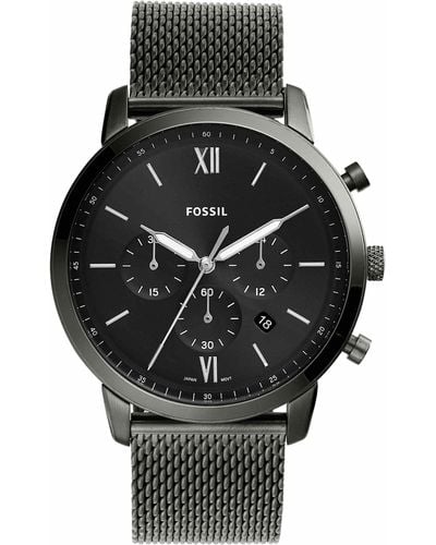 Fossil Neutra Quartz Stainless Steel Mesh Chronograph Watch - Multicolor