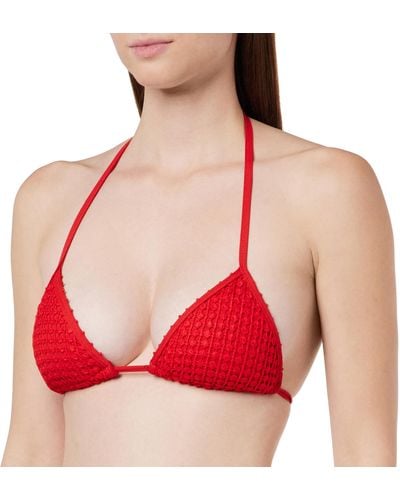 Women'secret Top Bikini Triangular Cortina Rojo Sujetador