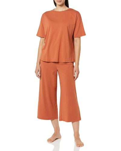 Amazon Essentials Conjunto de Pijama de Punto - Naranja