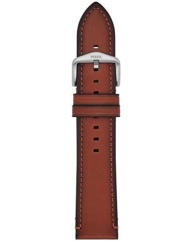 Fossil Uhrenband für 22 mm LiteHide-Leder braun - Rot
