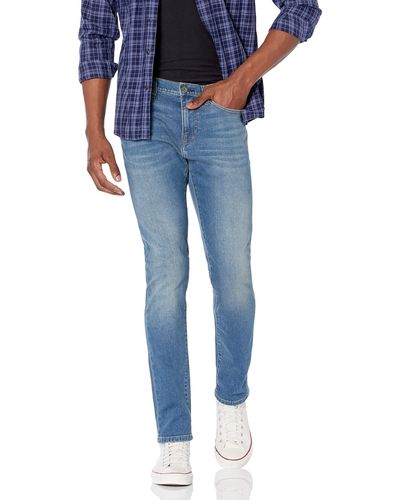 Amazon Essentials Pantalón Vaquero Elástico de Ajuste Ceñido Cómodo - Azul