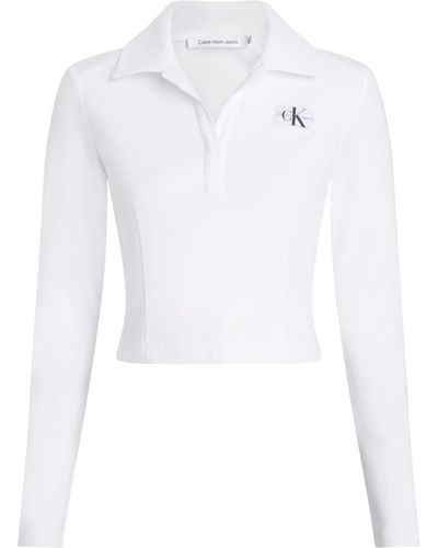 Calvin Klein Polo Collar Milano Regular Top J20j222556 Other Knit - White