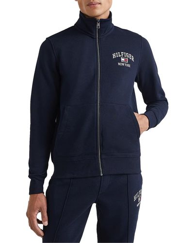 Tommy Hilfiger Modern Varisty Pullover Met Ritssluiting - Blauw