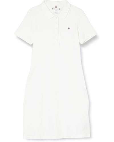Tommy Hilfiger 1985 Slim Pique Polo Dress Ss Ww0ww37853 - White