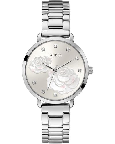 Guess Analog Quartz Watch With Stainless Steel Strap Gw0242l1 - Metallic