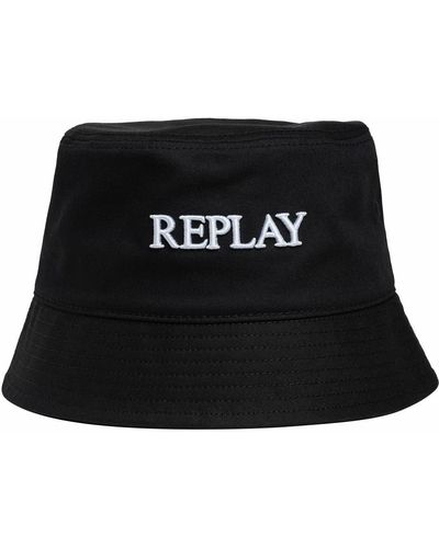 Replay Bucket Hat Made Of Cotton - Black