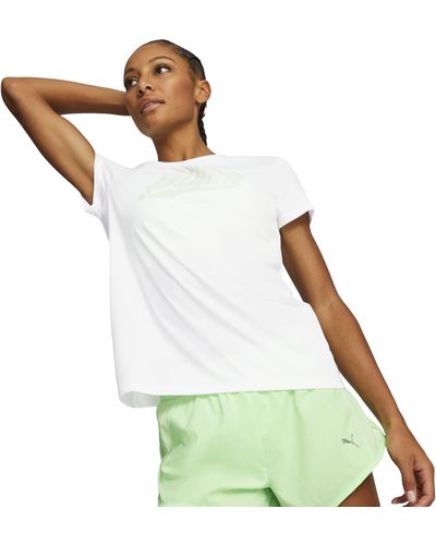 PUMA Run Logo Short Sleeve Tee T-shirt - Green