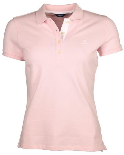 GANT Contrast Collar SS Pique KONTRASTFARBENDES Poloshirt MIT Kurzarm - Pink