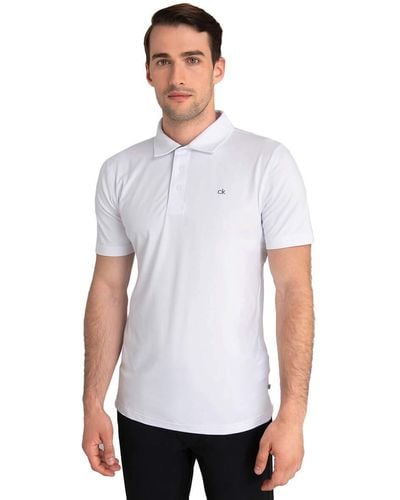 Calvin Klein Newport Polo | Dry Fit with UPF 30+ Sun Protection Golf-T-Shirt - Weiß