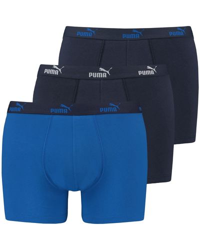 PUMA 3 X S Solid Boxer Shorts Blue Combo Medium