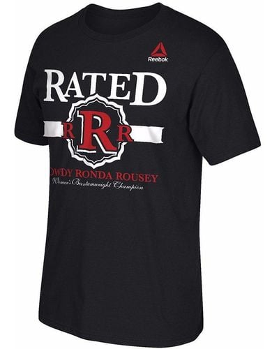 Reebok Ronda Rousey Ufc Black Weigh In Graphic Print T-shirt For