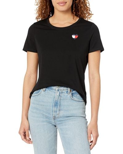 Tommy Hilfiger Womens Short Sleeve Graphic T-shirt T Shirt - Black