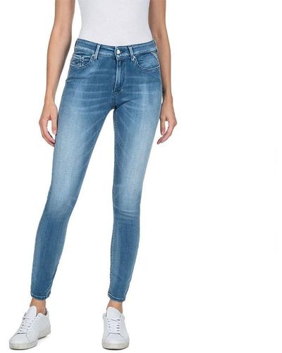Replay Jeans Luzien Skinny-Fit Hyperflex White Shades mit Stretch - Blau