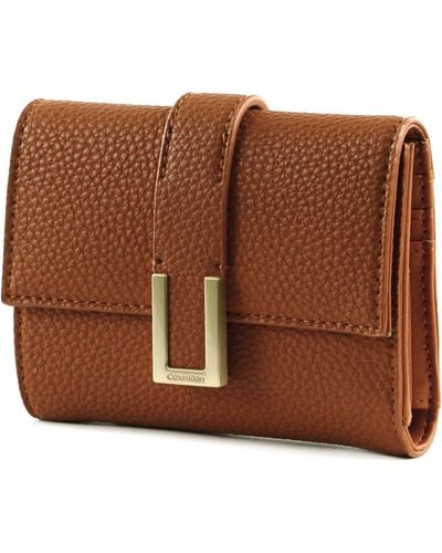 Calvin Klein Ck Must Plus Trifold Wallet Md - Brown