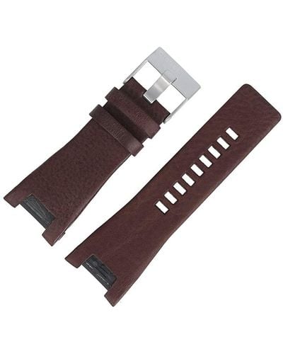 DIESEL Dz 1273 Brown Leather 32 Mm With Accessories – Spare Bracelet Watch Clasp Silver –