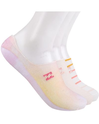Billabong No Show Sneaker Liner Socks - Pink