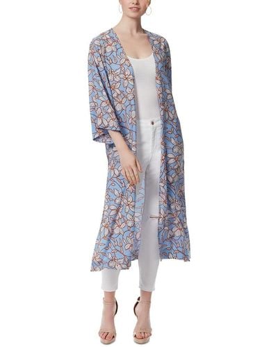 Jessica Simpson Womens Blakely Chic 3/4 Sleeve Duster Blouse - Blue