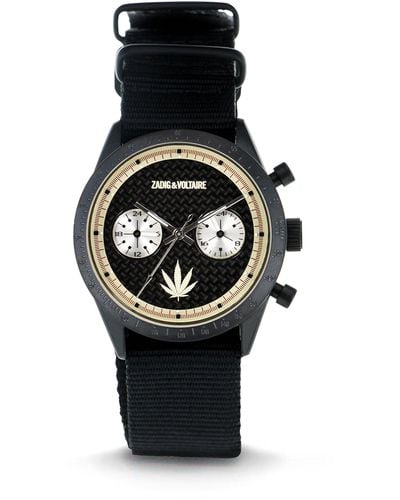 Zadig & Voltaire Analog Uhr mit Nylon Armband ZVM125 - Schwarz