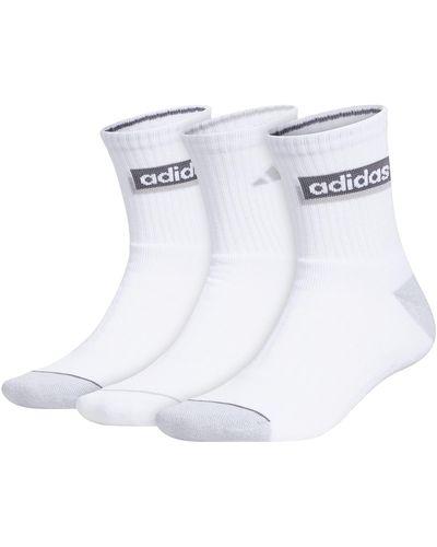 adidas Sport Linear High Quarter Socks - White