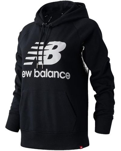 New Balance WT03550 Essentials Pull à capuche pour femme Noir Taille L