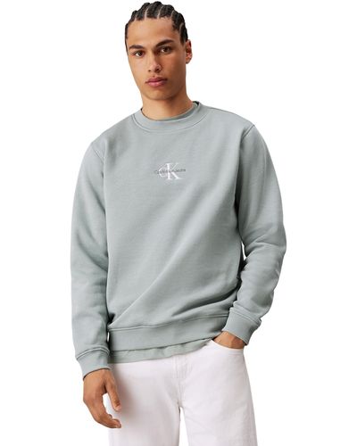 Calvin Klein MONOLOGO Crew Neck J30J325630 Pullover Sweatshirt - Grau