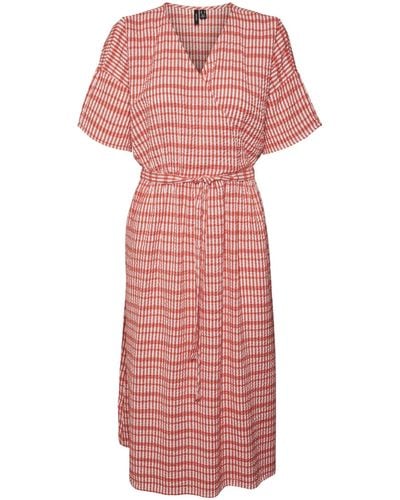 Vero Moda Vmdixie 2/4 Wrap Vitello Vestito Wvn - Rosa