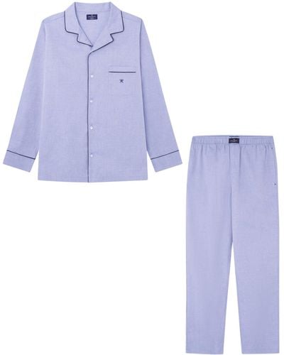 Hackett Oxford Pj Pyjamaset - Blau