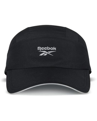 Reebok [ree] Cycled Vector Running Cap-silver Reflective Logo With Breathable Design-black