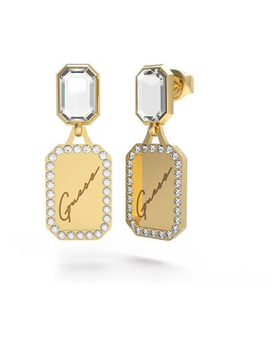 Guess Pendientes Pendientes Crystal Tag JUBE01132JWYGT-U JUBE01132JWYGT-U Marca - Metálico