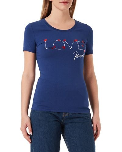 Love Moschino Tight Fitting t-Shirt - Bleu