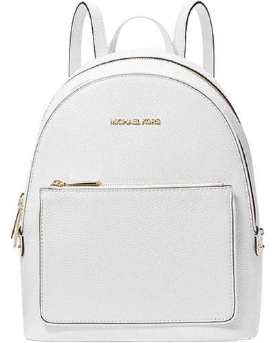 Michael Kors Adina Medium Pebbled Leather Backpack - White