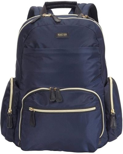 Kenneth Cole Sophie Backpack Silky Nylon Laptop & Tablet Rfid Bookbag - Blue