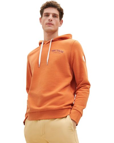 Tom Tailor Sweatshirt Hoodie mit Logo-Print - Orange
