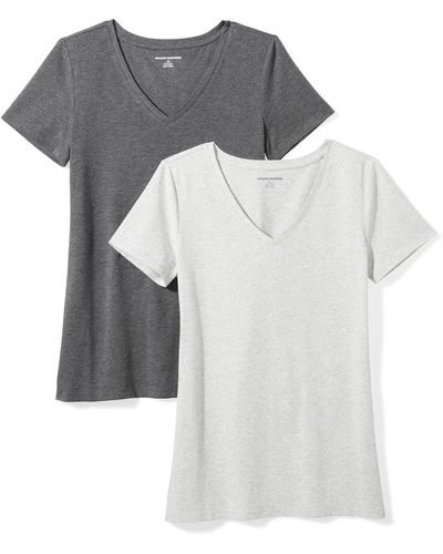 Amazon Essentials Camiseta Ajustada sin gas Mujer - Gris