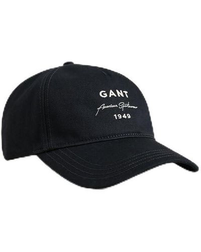GANT Logo Script Cotton Twill Cap Baseball - Black