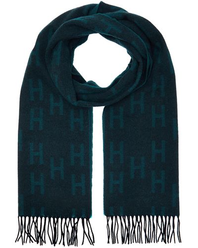Hackett H Repeat Geo Cold Weather Scarf - Blue