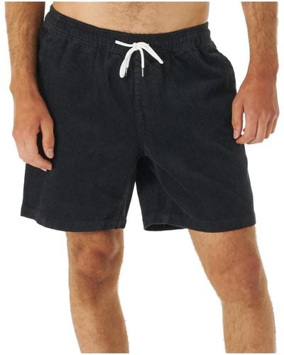 Rip Curl Surf Revival Cord Volley Shorts in Washed Black - Schwarz