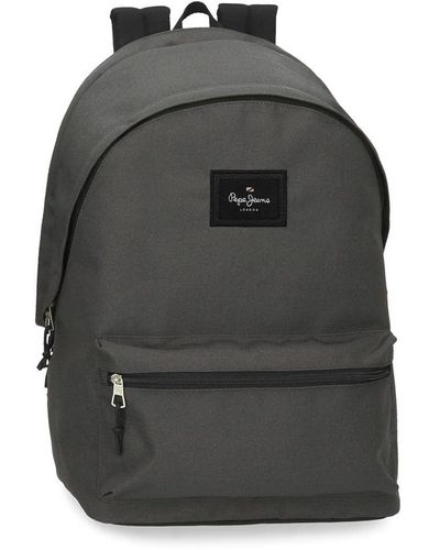 Pepe Jeans Aris Laptop Backpack Double Compartment 15.6" Grey 31x44x15 Cm Polyester 20.46l