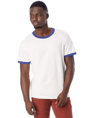 Alternative Apparel Mens Keeper Ringer Tee T Shirt - White